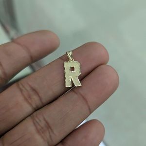 10kt Real Gold Initial R Pendant